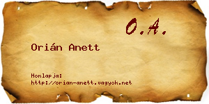 Orián Anett névjegykártya